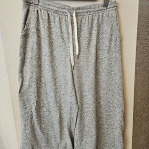 Gray Drawstring Cropped Lounge Pants